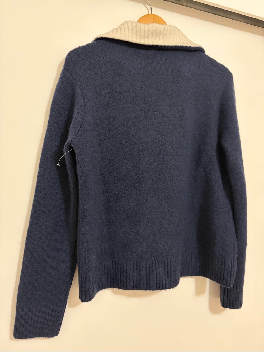 Faherty Saturday Quarter Zip Pullover Sweater Merino Wool & Cashmere Navy - Picture 7 of 9
